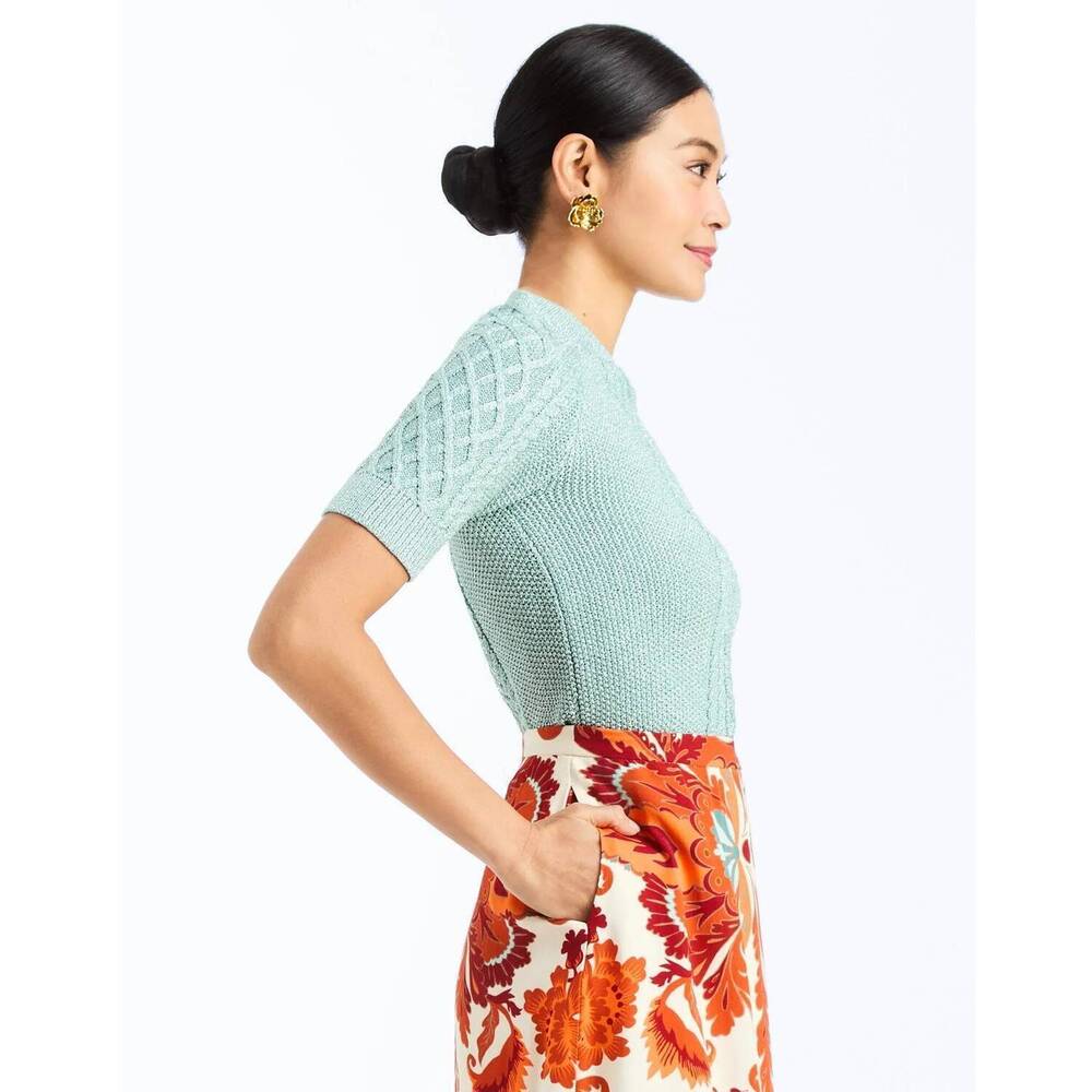 NEW MESTIZA NEW YORK enya short sleeve sweater in sea glass - Picture 2 of 3